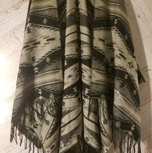 tribal print poncho